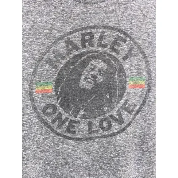 Bob Marley One Love T-Shirt Men's XL Pullover Graphic Tee Short Sleeve Gray - Picture 3 of 6